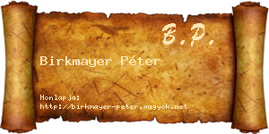 Birkmayer Péter névjegykártya