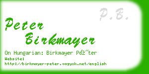 peter birkmayer business card